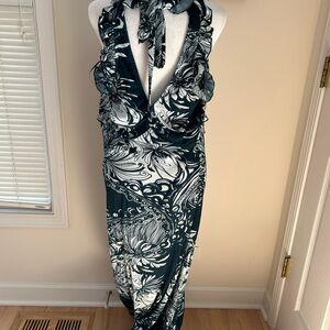 Anthropologie Blue and White Textured Scarf